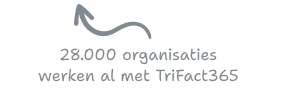 Pijl die naar Start Gratis wijst met tekst 28.000 organisaties werken al met TriFact365