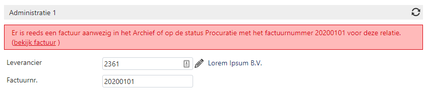 Automatische controle op dubbele facturen
