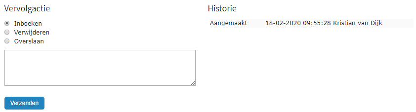Factuur controleren: Opmerking toevoegen