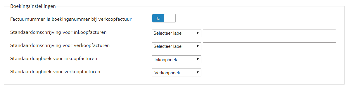 Standaarddagboek voor inkoop- en verkoopfacturen