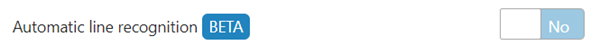 Automatic line recognition (BETA) setting