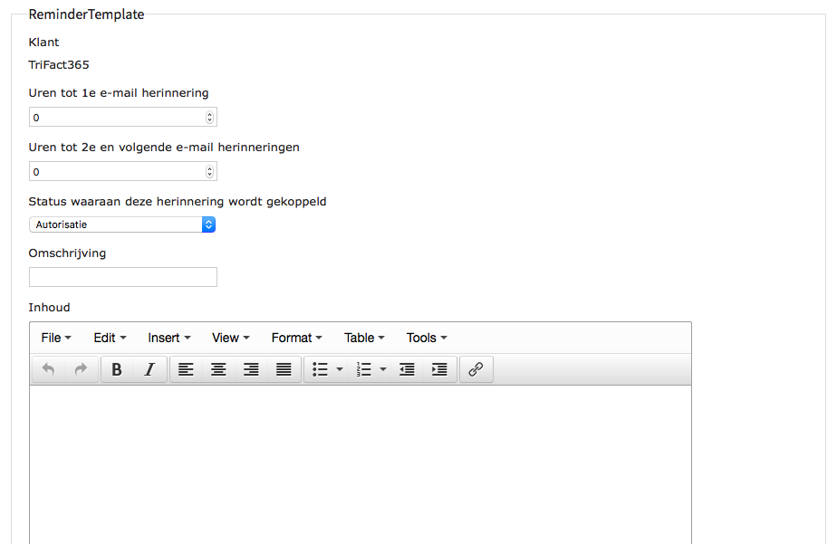 E-mailherinneringen instellen