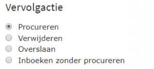 Vervolgactie: procureren