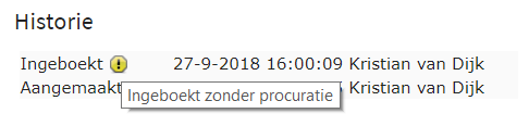 Factuur historie: Ingeboekt zonder procuratie