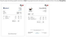 TriFact365 2 invoices in 1 file that are split