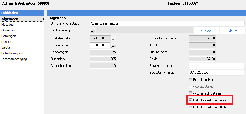 TriFact365 AFAS geblokkeerd voor betaling