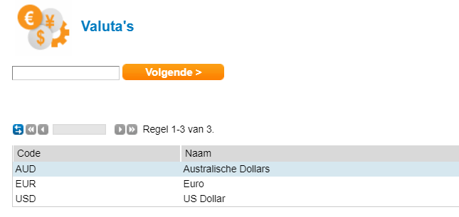 Valuta instellingen Twinfield