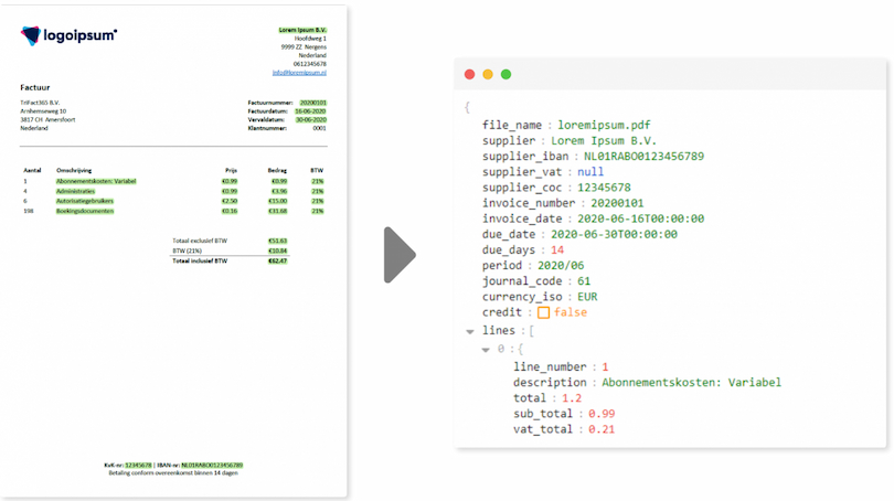 Invoice to OCR (JSON)