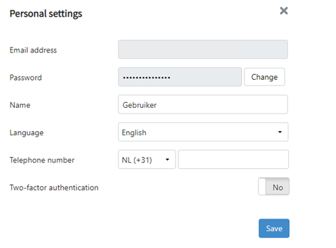 Personal settings TriFact365