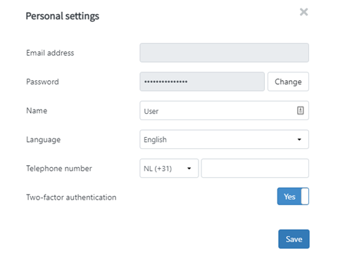 trifact365 personal settings